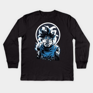 Blue DBZ hero Kids Long Sleeve T-Shirt